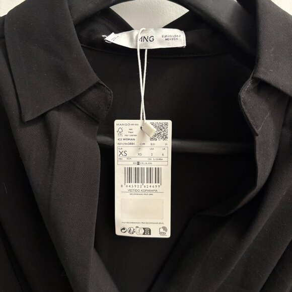 (NWT) MANGO Black Belt Shirt Dress – XS - Picture 5 of 5